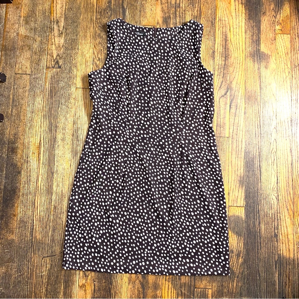 AGB Brown & White Polka Dit Sleeveless Midi Dress size 16 - Picture 3 of 3